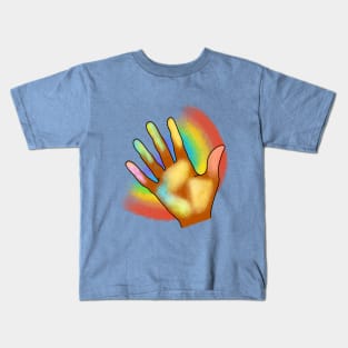 VSCO chalk rainbow hand Kids T-Shirt